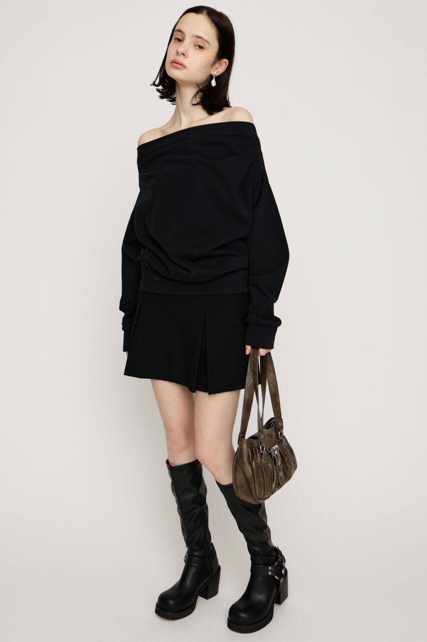 SLY「TUCKED OFFSHOULDER トップス」|パーカー|