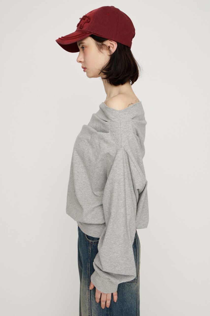 SLY「TUCKED OFFSHOULDER トップス」|パーカー|