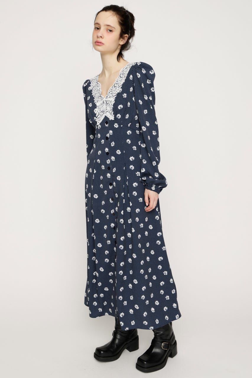 SLY「DOT GARDEN RETRO ドレス」|ワンピース|M/NVY7