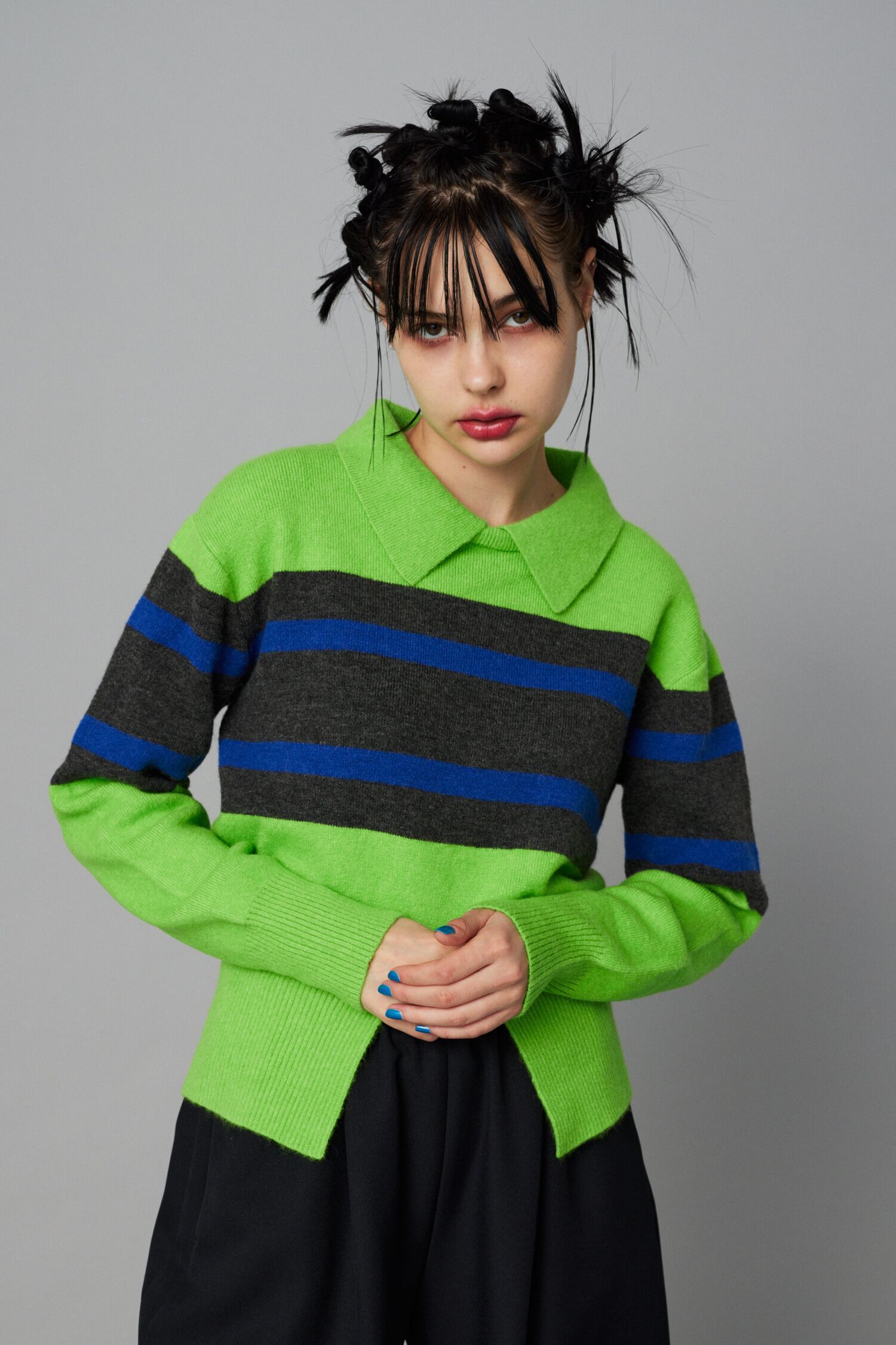 HeRIN.CYE「Border knit tops」|ニット・セーター|LIME