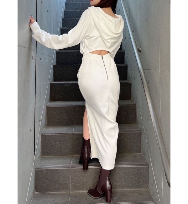 RESEXXY「スウェットフーディワンピース」|ワンピース|ホワイト