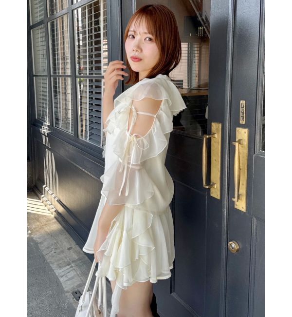 dazzlin「【セットアップ対応】シアーフルイドフリルブラウス」|シャツ・ブラウス|