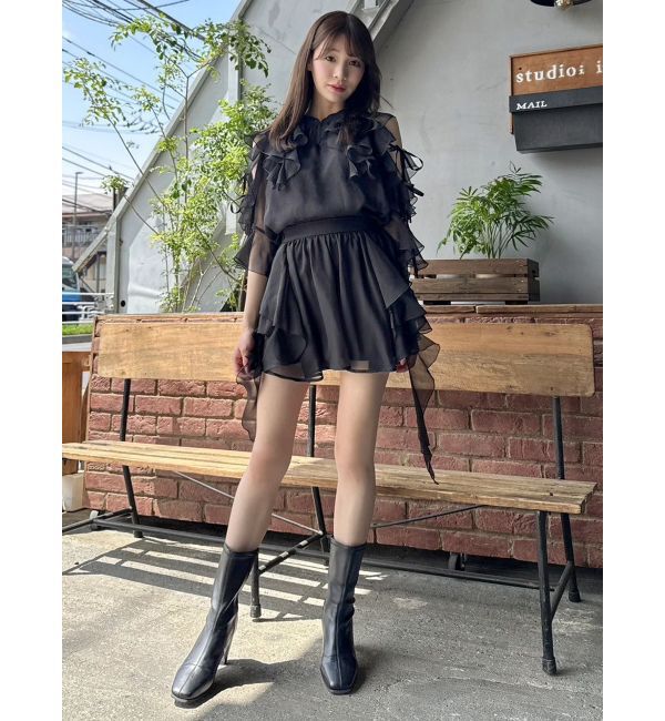 dazzlin「【セットアップ対応】シアーフルイドフリルブラウス」|シャツ・ブラウス|