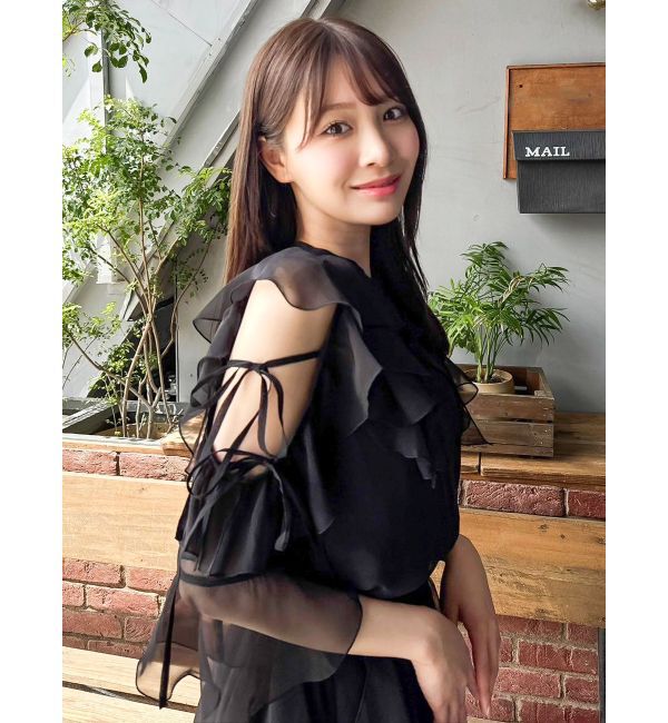 dazzlin「【セットアップ対応】シアーフルイドフリルブラウス」|シャツ・ブラウス|