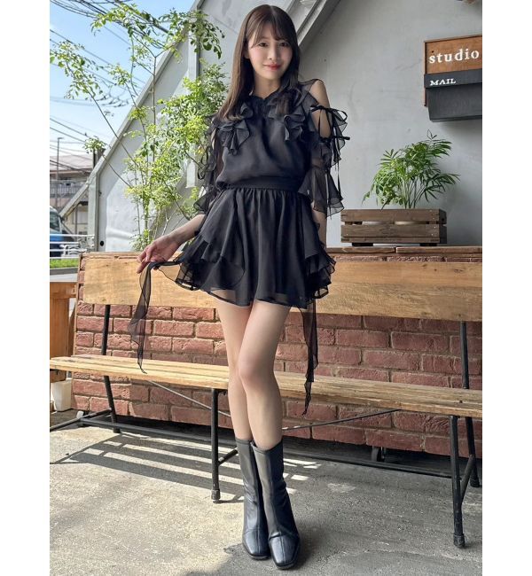 dazzlin「【セットアップ対応】シアーフルイドフリルブラウス」|シャツ・ブラウス|