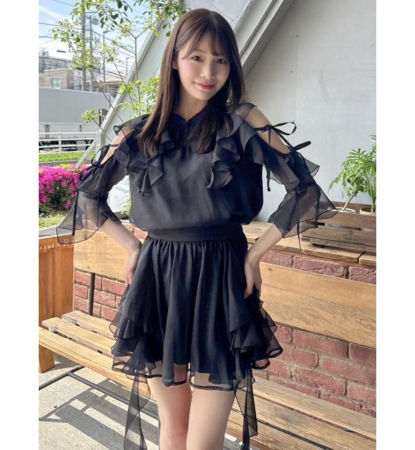 dazzlin「【セットアップ対応】シアーフルイドフリルブラウス」|シャツ・ブラウス|