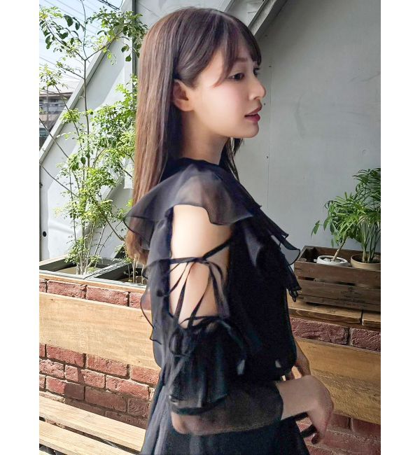 dazzlin「【セットアップ対応】シアーフルイドフリルブラウス」|シャツ・ブラウス|