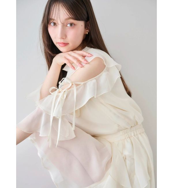dazzlin「【セットアップ対応】シアーフルイドフリルブラウス」|シャツ・ブラウス|