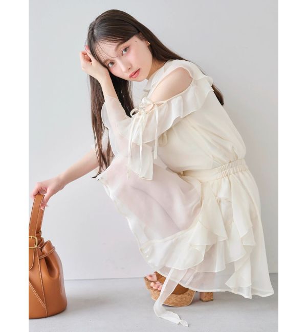 dazzlin「【セットアップ対応】シアーフルイドフリルブラウス」|シャツ・ブラウス|