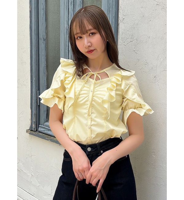 dazzlin「デコルテオープンペプラムブラウス」|シャツ・ブラウス|