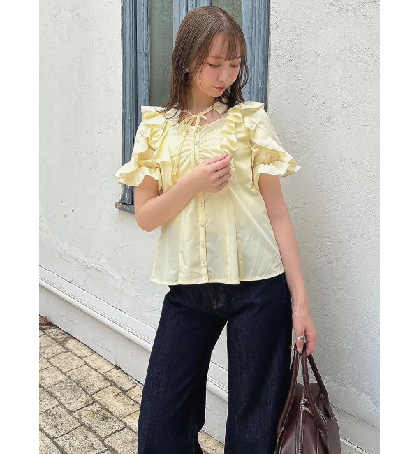 dazzlin「デコルテオープンペプラムブラウス」|シャツ・ブラウス|