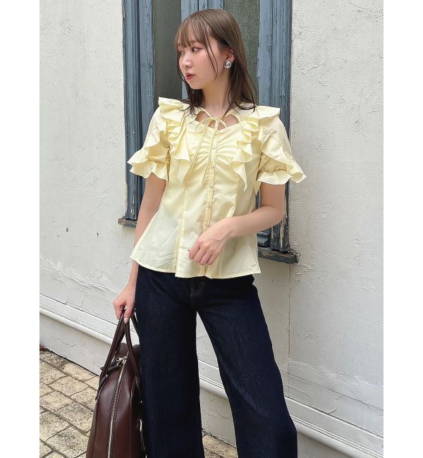 dazzlin「デコルテオープンペプラムブラウス」|シャツ・ブラウス|