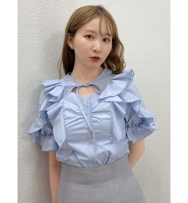 dazzlin「デコルテオープンペプラムブラウス」|シャツ・ブラウス|