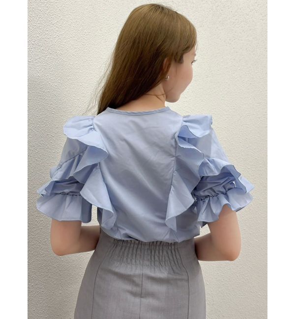 dazzlin「デコルテオープンペプラムブラウス」|シャツ・ブラウス|