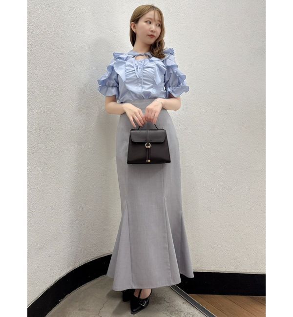 dazzlin「デコルテオープンペプラムブラウス」|シャツ・ブラウス|