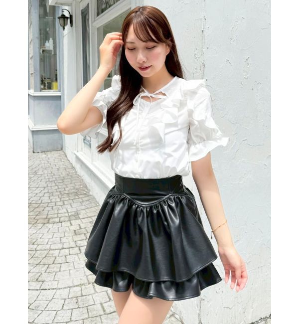 dazzlin「デコルテオープンペプラムブラウス」|シャツ・ブラウス|