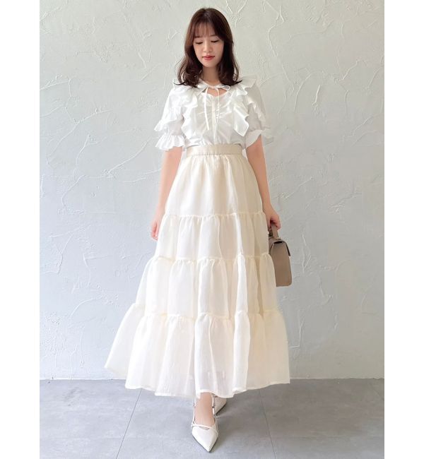 dazzlin「デコルテオープンペプラムブラウス」|シャツ・ブラウス|