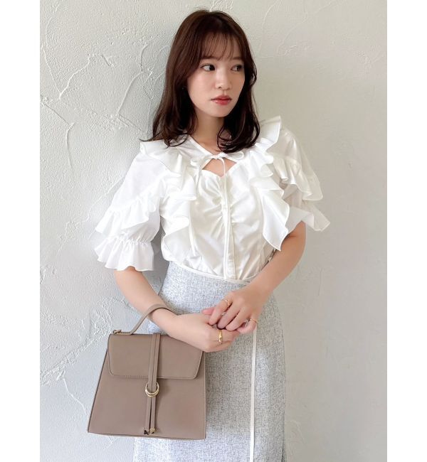 dazzlin「デコルテオープンペプラムブラウス」|シャツ・ブラウス|