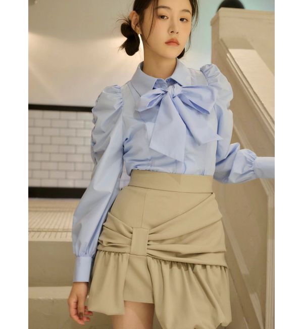 dazzlin「2WAYボウタイペプラムブラウス」|シャツ・ブラウス|