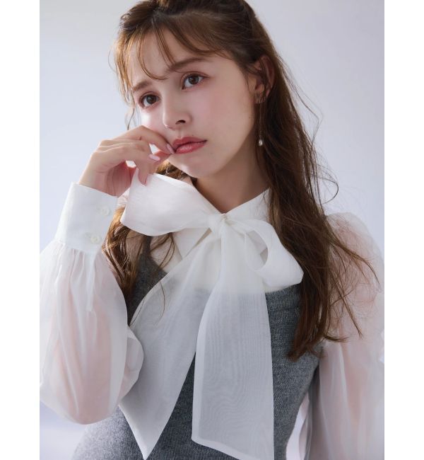 dazzlin「2WAYボウタイペプラムブラウス」|シャツ・ブラウス|