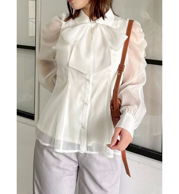 dazzlin「2WAYボウタイペプラムブラウス」|シャツ・ブラウス|