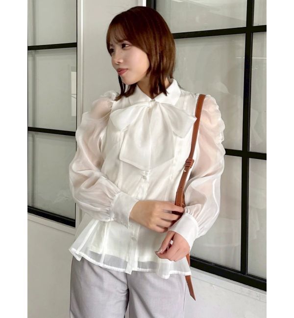 dazzlin「2WAYボウタイペプラムブラウス」|シャツ・ブラウス|