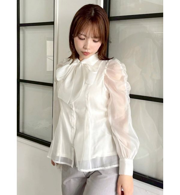 dazzlin「2WAYボウタイペプラムブラウス」|シャツ・ブラウス|