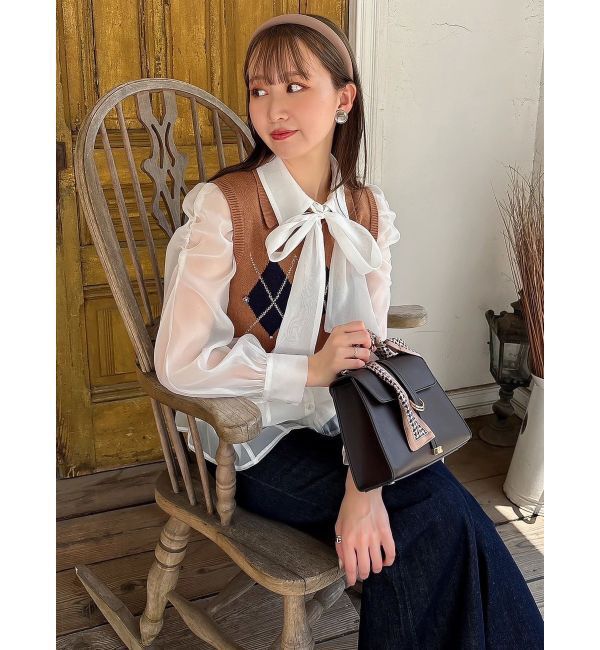 dazzlin「2WAYボウタイペプラムブラウス」|シャツ・ブラウス|