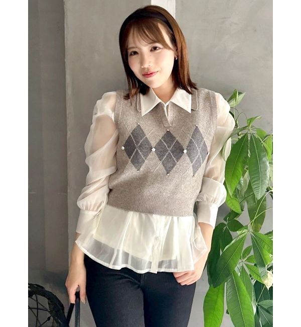 dazzlin「2WAYボウタイペプラムブラウス」|シャツ・ブラウス|