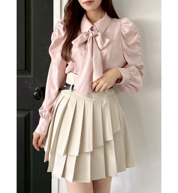 dazzlin「2WAYボウタイペプラムブラウス」|シャツ・ブラウス|ピンク