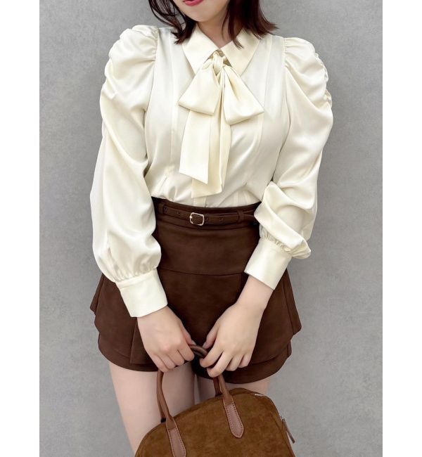 dazzlin「2WAYボウタイペプラムブラウス」|シャツ・ブラウス|イエロー