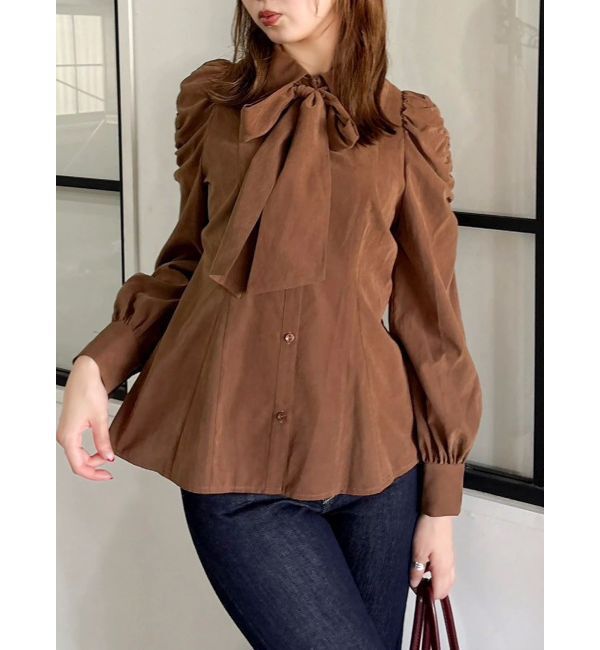 dazzlin「2WAYボウタイペプラムブラウス」|シャツ・ブラウス|ブラウン