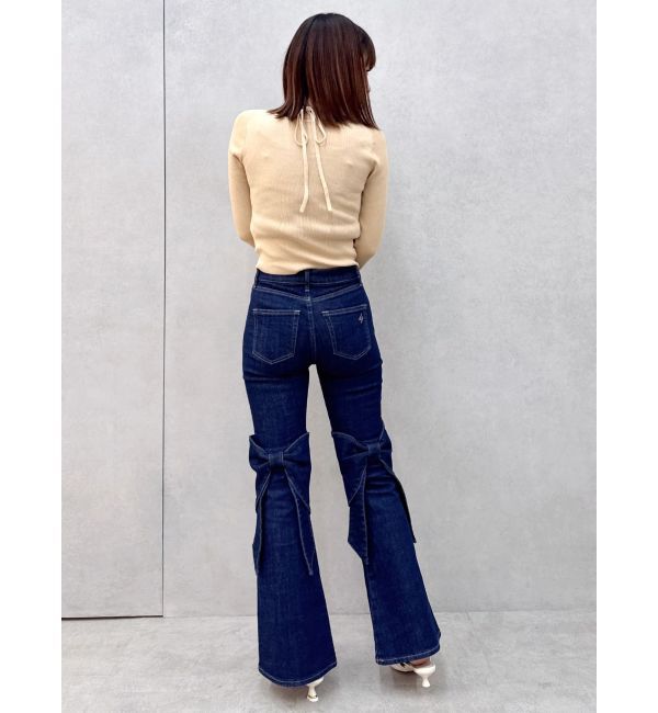dazzlin「バックリボンフルイドパンツ」|デニム|