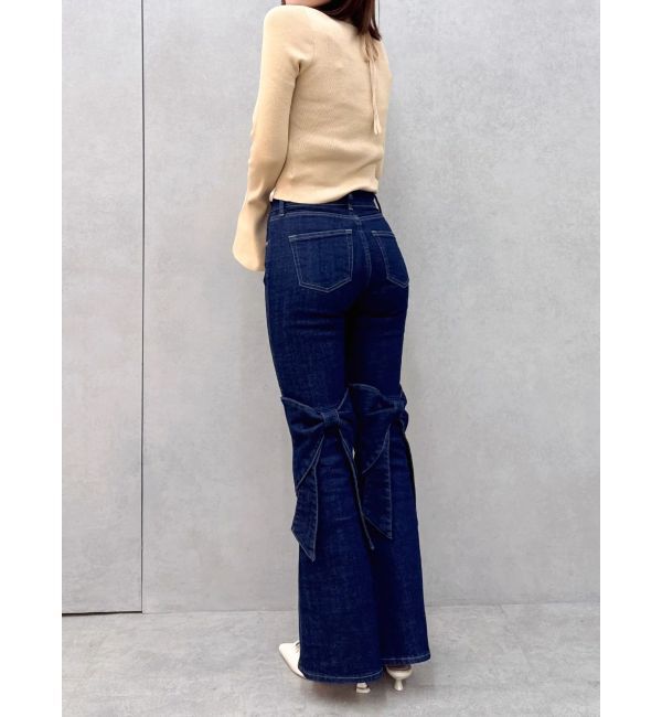 dazzlin「バックリボンフルイドパンツ」|デニム|