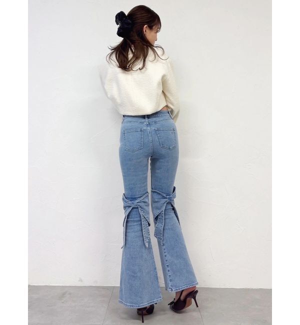 dazzlin「バックリボンフルイドパンツ」|デニム|