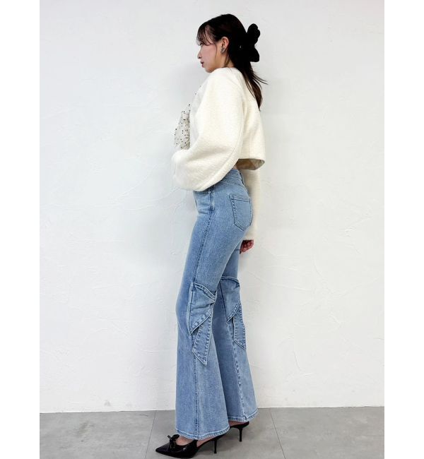 dazzlin「バックリボンフルイドパンツ」|デニム|