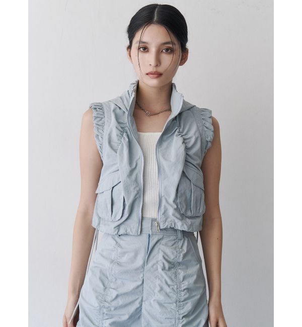 MURUA「シャーリングフードベスト【セットアップ着用可】」|ベスト・ジレ|