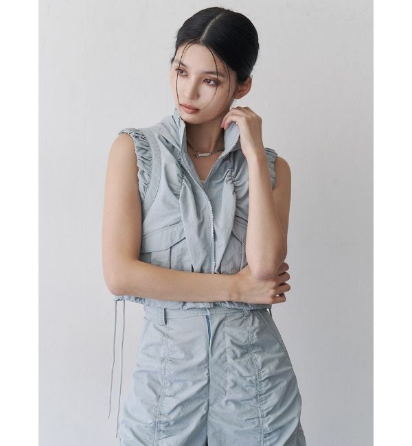 MURUA「シャーリングフードベスト【セットアップ着用可】」|ベスト・ジレ|