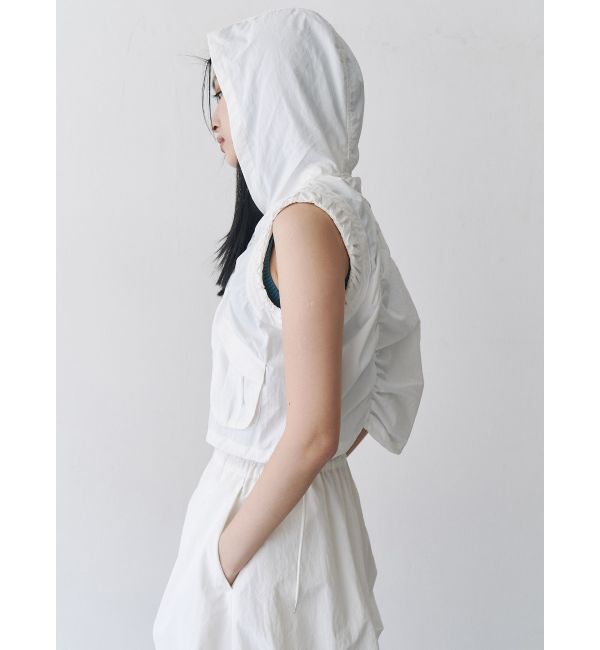 MURUA「シャーリングフードベスト【セットアップ着用可】」|ベスト・ジレ|