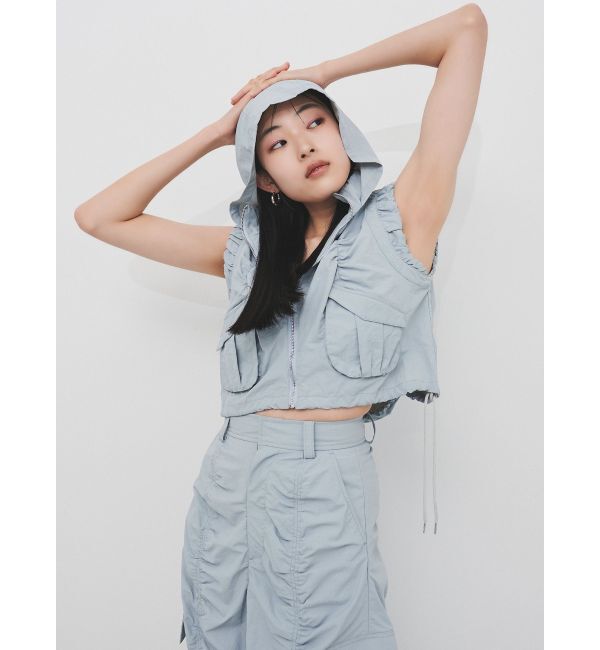 MURUA「シャーリングフードベスト【セットアップ着用可】」|ベスト・ジレ|