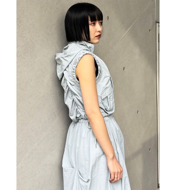 MURUA「シャーリングフードベスト【セットアップ着用可】」|ベスト・ジレ|