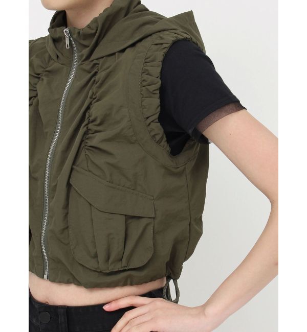 MURUA「シャーリングフードベスト【セットアップ着用可】」|ベスト・ジレ|