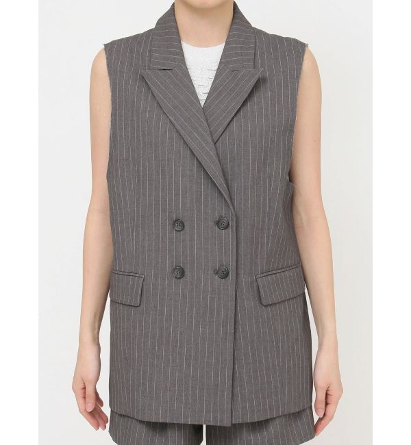 MURUA「ピークドラペルダブルミドルジレ」|ベスト・ジレ|
