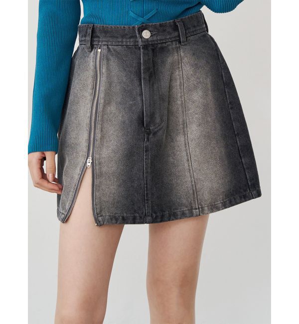 MURUA「サイドオープンデニムスカート【セット販売対象】」|スカート|ブラック