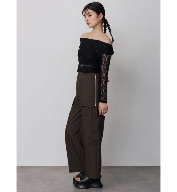 MURUA「レースカシュクールオフショルトップス」|Tシャツ・カットソー|