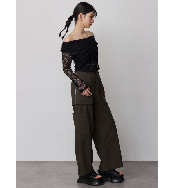 MURUA「レースカシュクールオフショルトップス」|Tシャツ・カットソー|