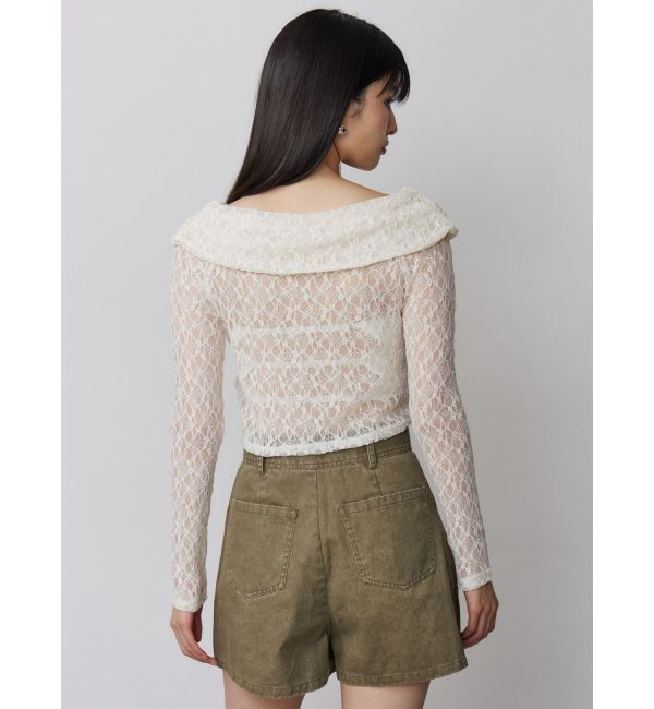 MURUA「レースカシュクールオフショルトップス」|Tシャツ・カットソー|