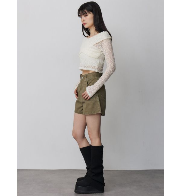 MURUA「レースカシュクールオフショルトップス」|Tシャツ・カットソー|