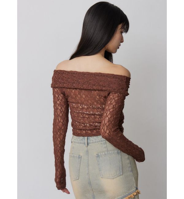 MURUA「レースカシュクールオフショルトップス」|Tシャツ・カットソー|