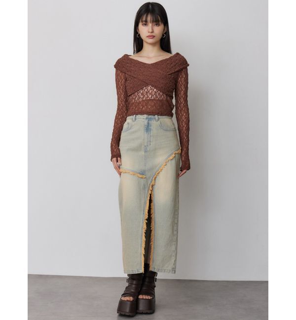 MURUA「レースカシュクールオフショルトップス」|Tシャツ・カットソー|